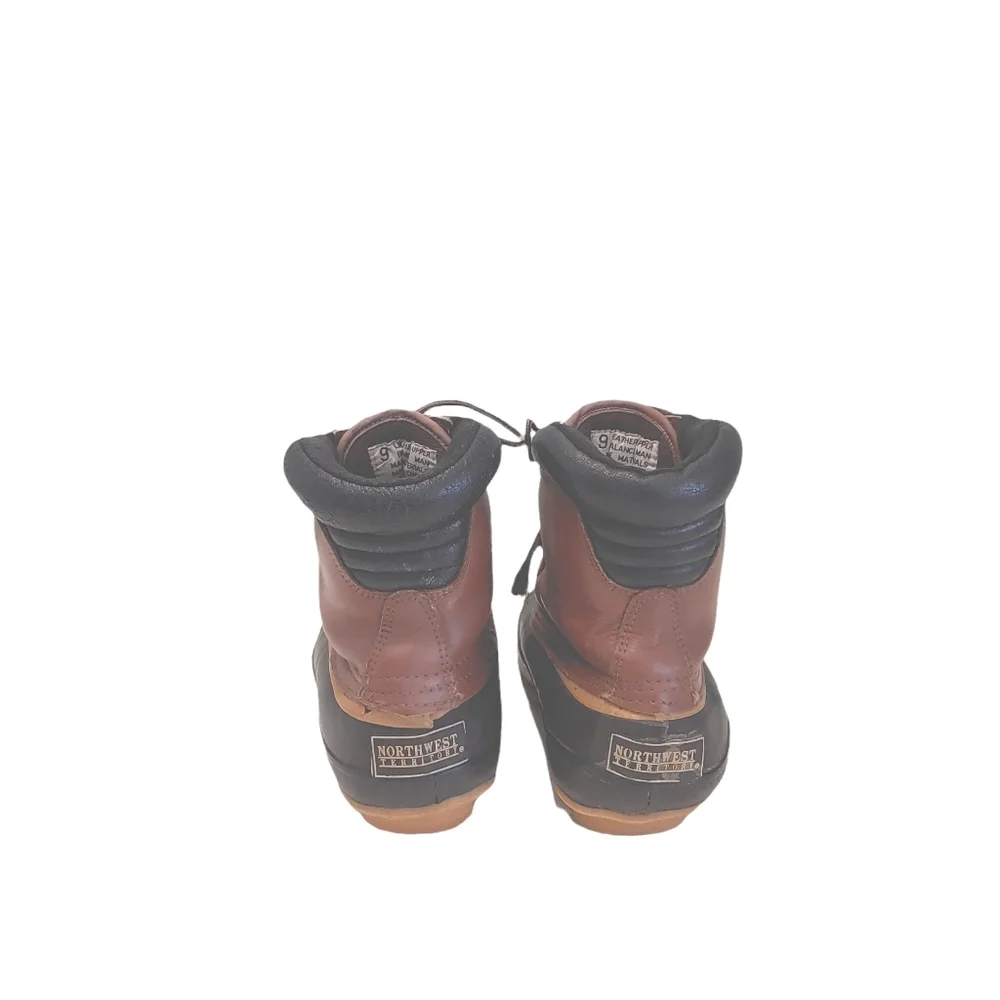 Northwest Territory Thinsulate Leather duck waterproof brown boots shoes size 9